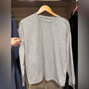 SHEIN Classic Heather Gray Long Sleeve Oversized Tee
